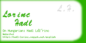 lorinc hadl business card